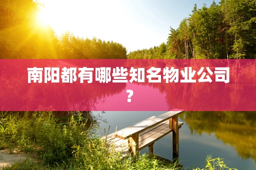 南阳都有哪些知名物业公司？